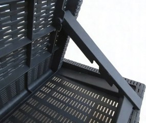 Сгъваем шезлонг за басейн и тераса PREMIUM - сив