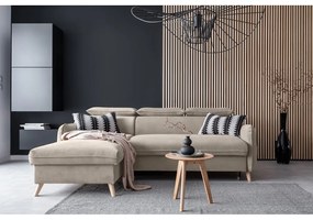 Бежов кадифен ъглов диван (ляв ъгъл) Sweet Harmony - Miuform