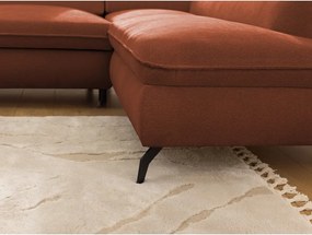 Теракотен шенилов ъглов диван (десен ъгъл L форма) Marbeya – Ropez