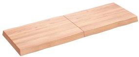 363957 vidaXL Плот за маса светлокафяв 120x40x(2-6) см обработен масивен дъб