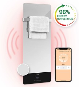 Klarstein Hot Spot Crystal Reflect Smart, инфрачервен нагревател, 850 W, приложение, таймер, огледало