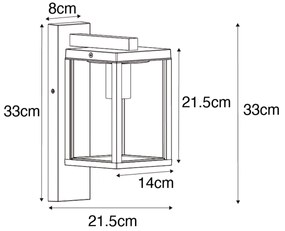 Смарт външен стенен фенер ръждивокафяв IP44 вкл. WiFi ST64 - Charlois