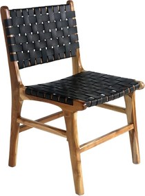 Черно-кафяви трапезни столове от тиково дърво в комплект от 2 броя Perugia - House Nordic