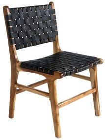 Черно-кафяви трапезни столове от тиково дърво в комплект от 2 броя Perugia - House Nordic