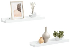 323928 vidaXL Рафтове за фоторамки, 2 бр, бели, 40x9x3 см, МДФ