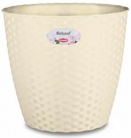 Stefanplast - Кръгла кашпа Natural Line 24 см - крема