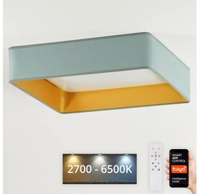 Brilagi-LED Димируемо осветително тяло VELVET SQUARE LED/36W/230V Wi-Fi Tuya+дистанционно ментово