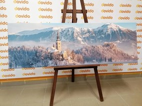 Картина на платно – Църква при езерото Блед в Словения