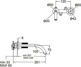 Тоалетна стенен кран Oso Eurorama-хром