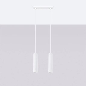 Бяло висящо осветително тяло Gleam – Sollux