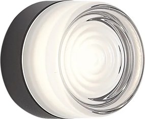 Дизайнерска стенна лампа черна с опалово стъкло IP44 - Michele