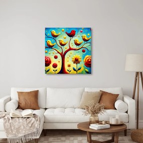 Картина на платно – Цветя и дърво на живота