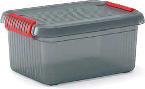 Сива пластмасова кутия за съхранение с капак 39x29x18 cm K Latch Box – KIS