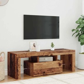 856301 vidaXL ТВ шкаф с LED осветление, 120x36,5x40 см, инженерно дърво