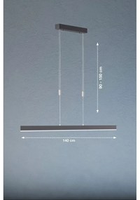 Черно LED затъмняващо се висящо осветително тяло Straight – Fischer &amp; Honsel