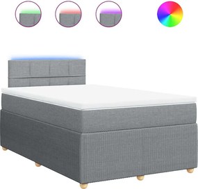 3289723 vidaXL Боксспринг легло с матрак, светлосиво, 120x200 см, плат