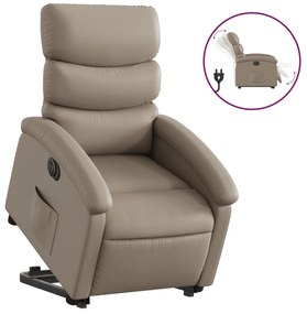 3204060 vidaXL Електрически изправящ реклайнер стол, капучино, изкуствена кожа