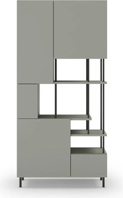 Зелено-сива библиотека 84x175 cm Perla – Marckeric