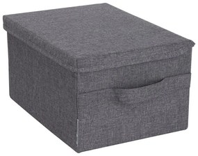 Сива текстилна кутия за съхранение с капак 35x19x26 cm Soft Storage – Bigso Box of Sweden