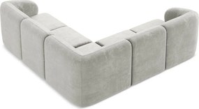 Светлосив шенилов ъглов диван Lani – Makamii