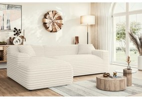 Кремав ъглов диван от рипсено кадифе (ляв ъгъл) Martin – Ropez