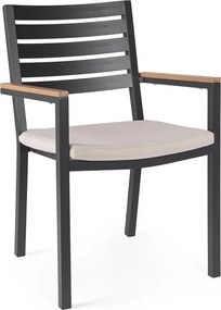 Антрацитен градински стол метален Henna – Bizzotto