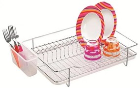 Иноксов стелаж / сушилник за чинии 1 етаж 52x67x48см с поставка за прибори и подложна тавичка Yonca - Horecano