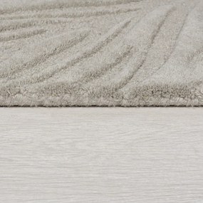Светлосив вълнен килим 200x290 cm Lino Leaf - Flair Rugs