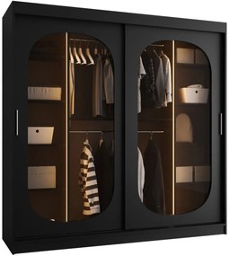 Гардероб Бахрайн 200 плъзгащ-Черен