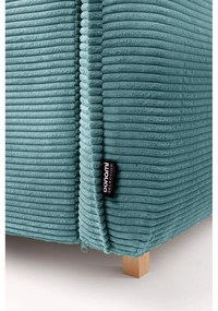 Тюркоаз сгъваем ъглов диван от рипсено кадифе (ляв ъгъл/"U" форма) Tori – Bonami Selection