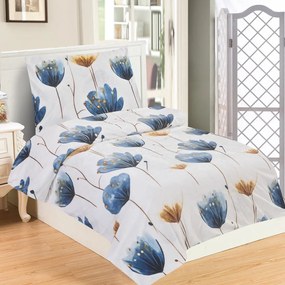 Тъмносиньо единично спално бельо от микроплюш 140x200 cm Marbella – My House