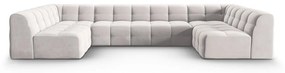 Ъглов диван от светлосиво кадифе (U-образен) Kendal - Micadoni Home