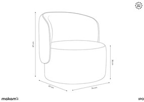 Кресло в цвят горчица Ipo – Makamii