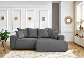 Сив кадифен ъглов диван Enjoy – Bobochic Paris