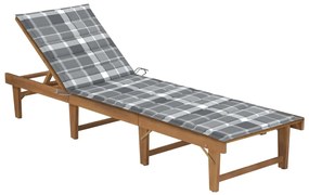 3064178 vidaXL Сгъваем шезлонг с шалте, акациево дърво масив