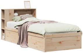 3323440 vidaXL Рамка за легло без матрак, 75x190 см, масивна чамова дървесина