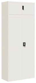 3188314 vidaXL Шкаф за папки бял 90x40x220 см стомана