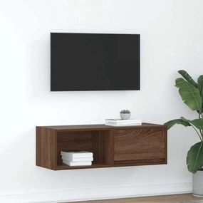 861466 vidaXL ТВ шкаф, кафяв дъб, 80x31x25,5 см, инженерно дърво