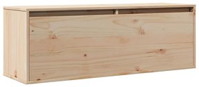 813465 vidaXL Стенен шкаф, 100x30x35 см, борово дърво масив