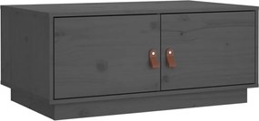 818252 vidaXL Кафе маса, сивa, 80x50x35 см, борово дърво масив