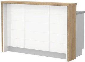 Островна кухненска пейка Hudson-Length: 150 cm.-White-Nebraska Oak