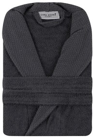 Антрацитен памучен халат за баня размер M Cappa - Foutastic