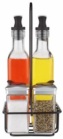 Horecano - Стъклен оливерник 4ка на черна метална стойка 250/110мл. Easy Life (3620110B)