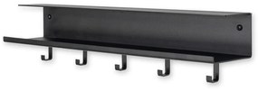 Черна метална стенна закачалка с рафт 50 cm Easy – Spinder Design