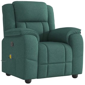 4015716 vidaXL Масажен наклоняем стол, тъмнозелен, текстил