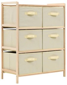 246439 vidaXL Шкаф за съхранение, 6 кошници от текстил, дърво кедър, бежов