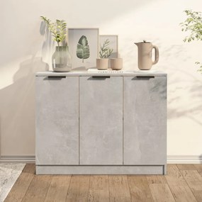 811191 vidaXL Сайдборд, бетонно сив, 90,5x30x70 см, инженерно дърво
