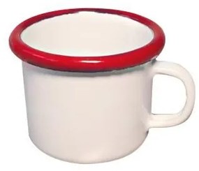 Емайлирана сосиера 90мл крем/червено RETRO-(1/05 105+105)