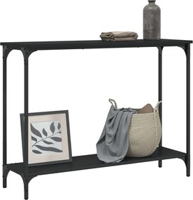 Конзолна маса, черна, 101x30,5x75 см, инженерно дърво