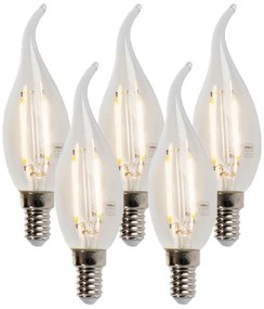 Комплект от 5 E14 димируеми LED нишки крушки свещ 250lm 2700K